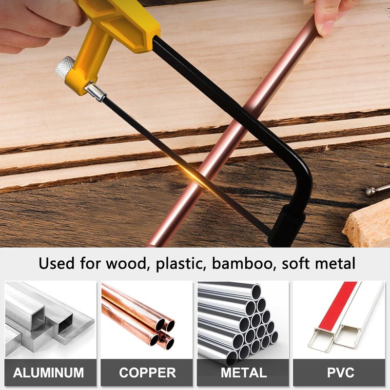 Wonglea Mini Metal Miter Box and Saw Set, 6 Inch Extra Fine Cut Hand Saw, 5.3 Inch Small Aluminum Miter Box with 3 Hacksaw Replacement Blades for Crafts, Hobby Projects, Cutting Wood, Soft Metal - Image 4